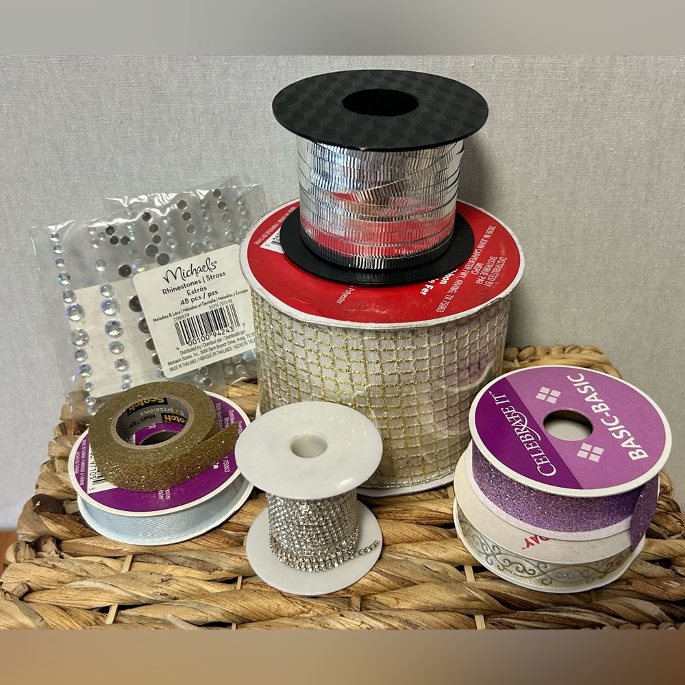 Multi Ribbon & Crystal Craft Bundle